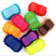 Custom Colorful Mesh Fabric Natural Multifunctional Chenille Microfiber Cleaning Cloth Car Washing Sponge